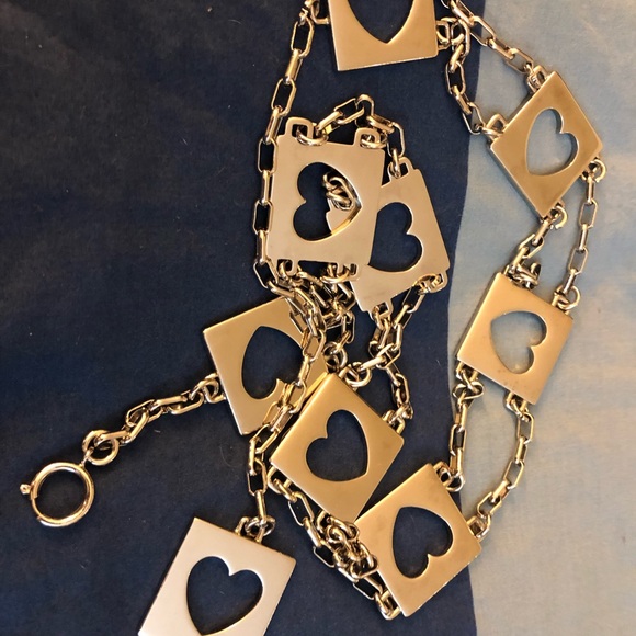 Silver heart chain belt. Vintage main image 4